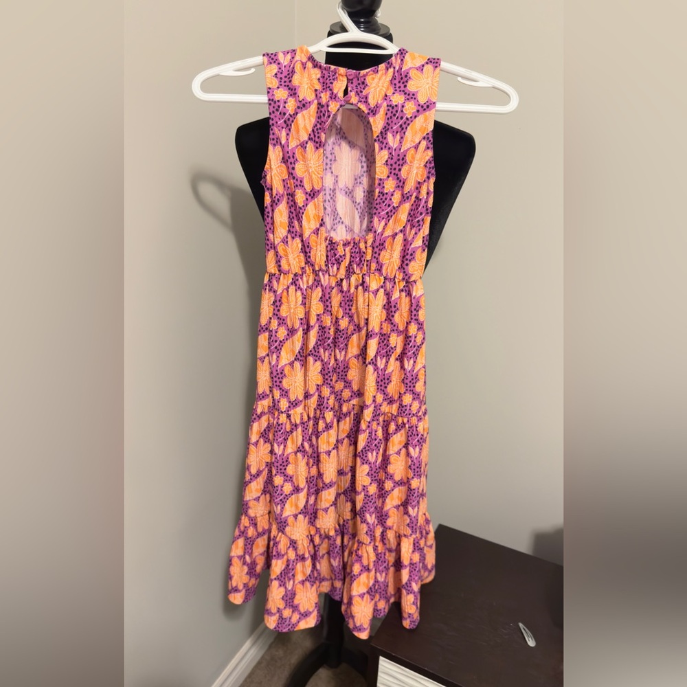 Purple and Orange Floral Dress